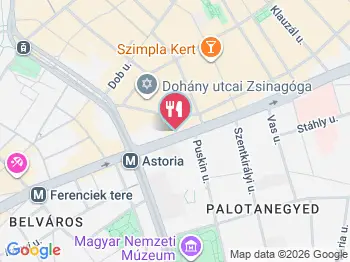 Billog Burger Astoria Budapest a térképen