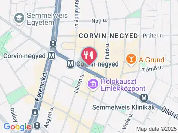 Bridges Food Bar Budapest a térképen