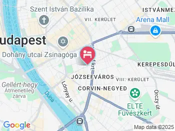 Central Hotel 21 Budapest a térképen