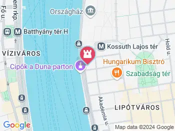 Cipők a Duna-parton Budapest a térképen