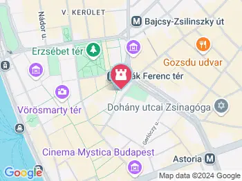 Deák téri evangélikus templom Budapest a térképen