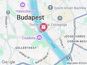 Erzsébet híd Budapest a térképen