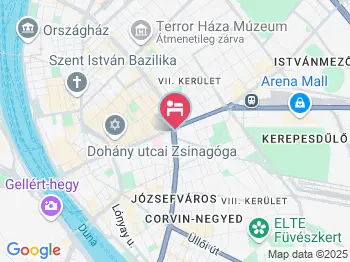 Európa Centerpoint Guesthouse Budapest a térképen