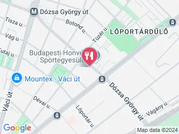 Honvéd Ételbár Budapest a térképen