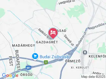 Villa Korall Budapest a térképen