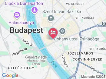 City Hotel Pilvax Budapest a térképen