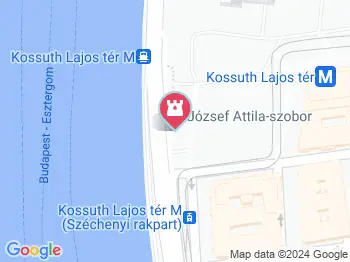 József Attila szobra Budapest a térképen