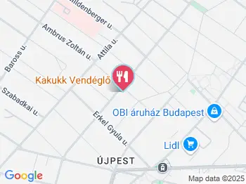 Kakukk Vendéglő Budapest a térképen