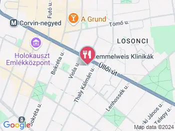 Kilenc Kert Streetfood & More Budapest a térképen