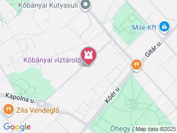 Kőbányai víztároló Budapest a térképen