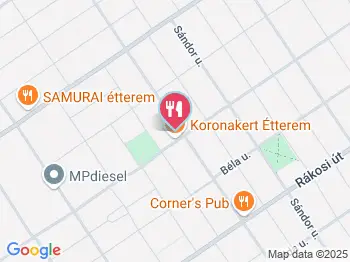 Koronakert Cukrászda Budapest a térképen