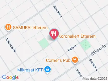 Koronakert Étterem Budapest a térképen