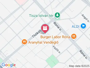 Korsós lány-szobor Budapest a térképen