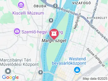Margit-sziget Budapest a térképen