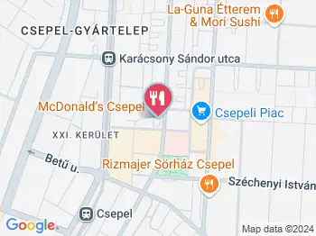 McDonald's Csepel Budapest a térképen