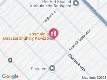 Nosztalgia Cukrászda - Mártírok útja Budapest a térképen