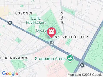 Orczy Kalandpark Budapest a térképen