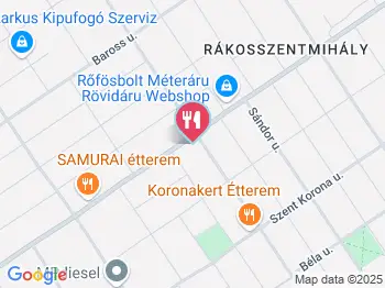 Páfrány Söröző Budapest a térképen