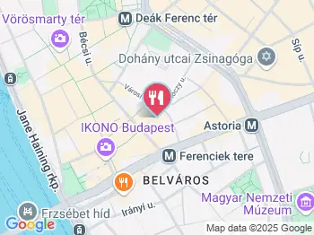 Pilvax kávéház és étterem Budapest a térképen