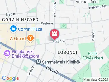 Psota Irén park Budapest a térképen