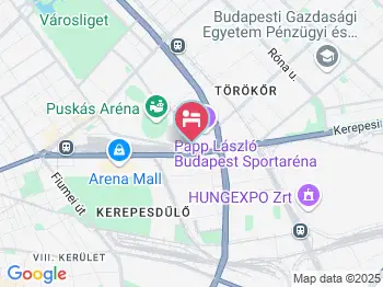 Danubius Hotel Arena Budapest a térképen