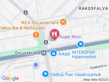 Sugár Bowling & Pub - Sugár Üzletközpont Budapest a térképen