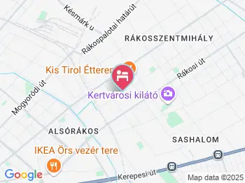 Szentmihályi Panzió Budapest a térképen