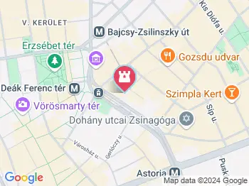 Táncosnő-szobor Budapest a térképen