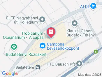 Tropicarium Budapest a térképen