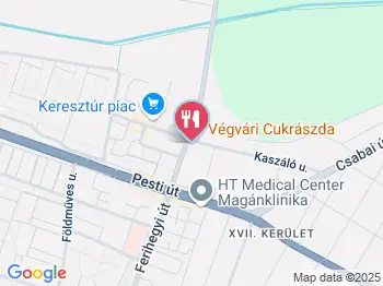 Végvári Cukrászda - Ferihegyi út Budapest a térképen