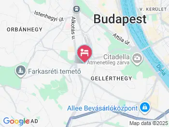 Villa Hotel Kristal Budapest a térképen