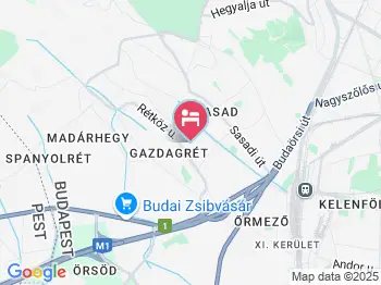 Villa Korall Panzió Budapest a térképen