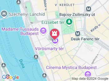 Vörösmarty téri adventi vásár Budapest a térképen