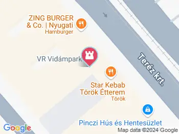 VR Vidámpark Budapest a térképen