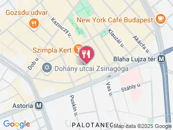 Yellow Zebra Budapest a térképen