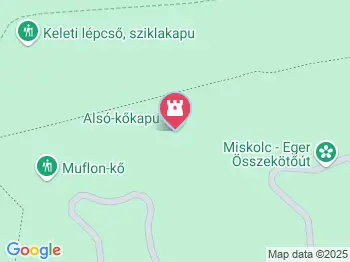 Alsó-kőkapu Bükkzsérc a térképen