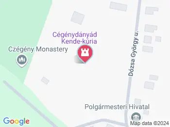 Kende-kúria Cégénydányád a térképen
