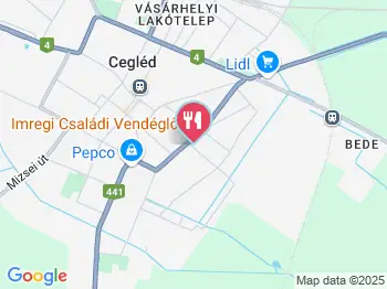 Imregi Vendéglő Cegléd a térképen
