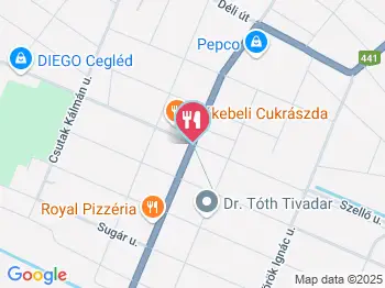 Újvárosi Pékség Cegléd a térképen