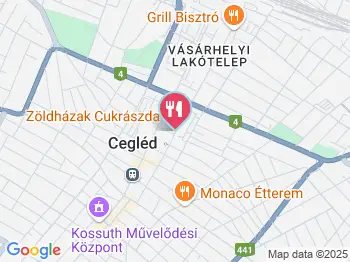 Zöldházak Fagyizó és Cukrászda Cegléd a térképen