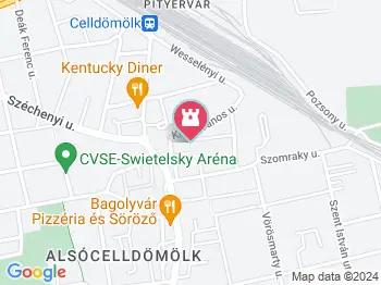 Mária szűz anya kútja Celldömölk a térképen