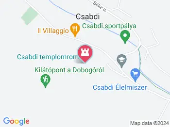 Csabdi templomrom Csabdi a térképen