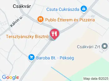 Tersztyánszky Bisztró Csákvár a térképen