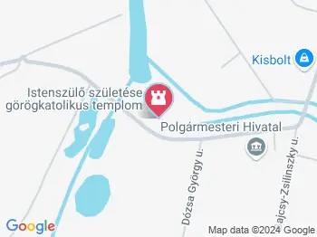 Istenszülő születése görögkatolikus templom Csegöld a térképen