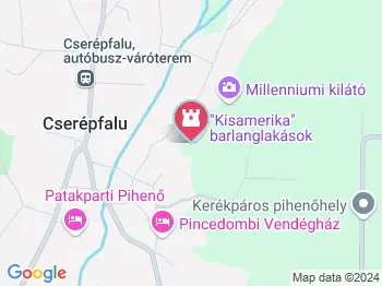 Kisamerika barlanglakások Cserépfalu a térképen