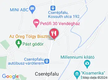 Az Öreg Tölgy Bisztró Cserépfalu a térképen