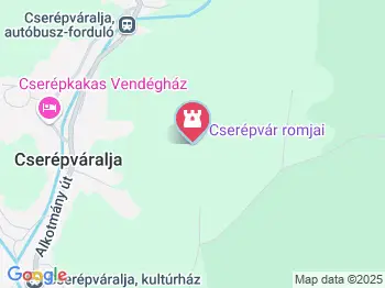 Cserépvár romjai Cserépváralja a térképen