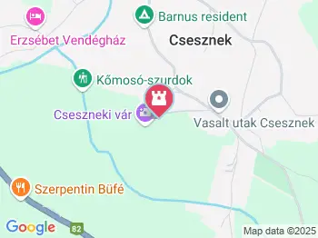 Cseszneki vár Csesznek a térképen