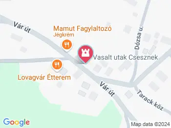 Cseszneki via ferrata utak Csesznek a térképen