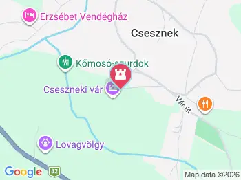 Terike és Karcsika Csesznek a térképen